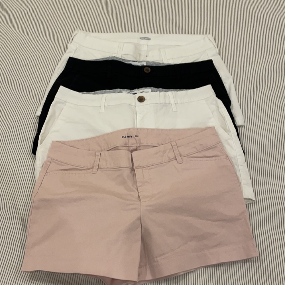 COPY - OLD NAVY: Everyday/ pixie/ white denim shorts x 4